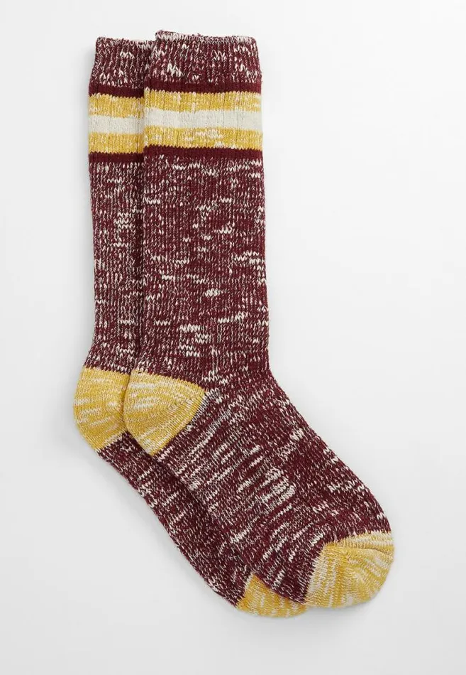 Women Maroon And Gold Crew Socks Maurices Socks