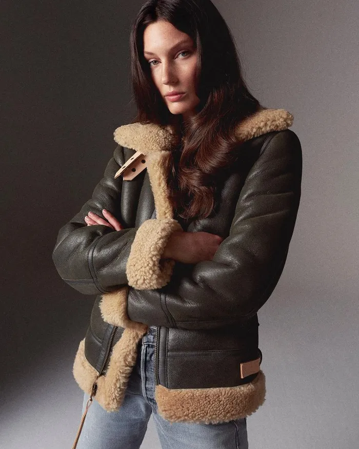 WomenMen Filling Pieces Coats and Jackets Studio Shearling Jacket Schott Green