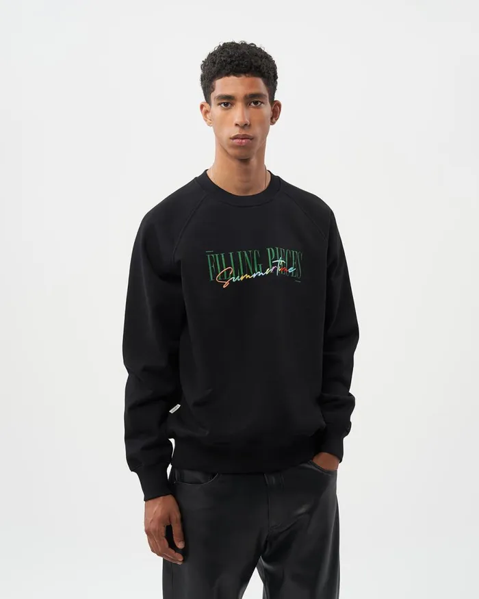WomenMen Filling Pieces Hoodies and Sweatshirts Crewneck Summertime Black