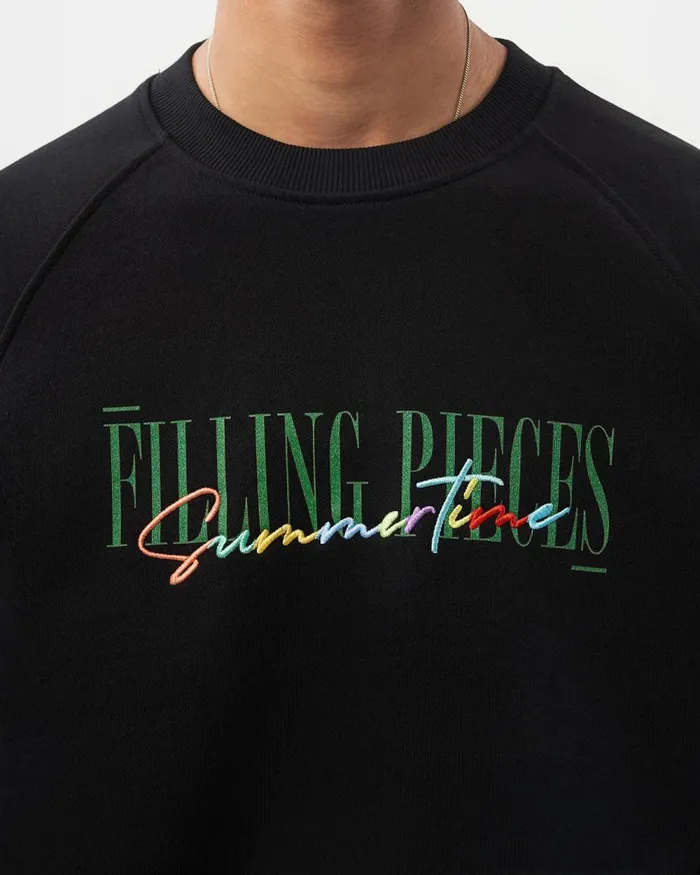 WomenMen Filling Pieces Hoodies and Sweatshirts Crewneck Summertime Black