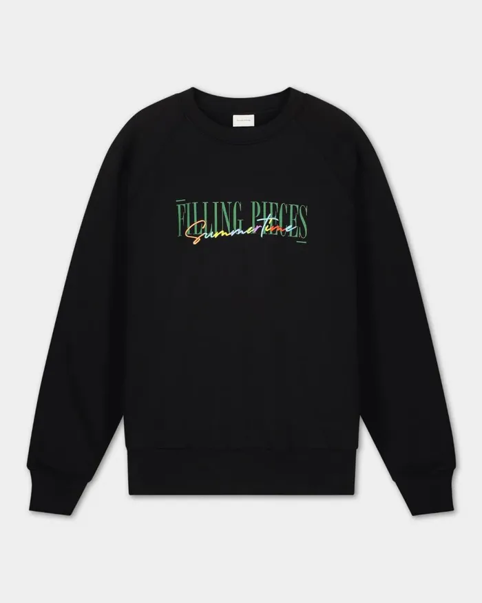 WomenMen Filling Pieces Hoodies and Sweatshirts Crewneck Summertime Black
