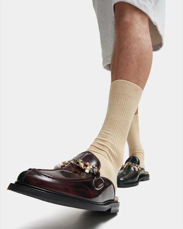 WomenMen Filling Pieces Loafers and Dress Shoes Mule Ananas Ox Blood