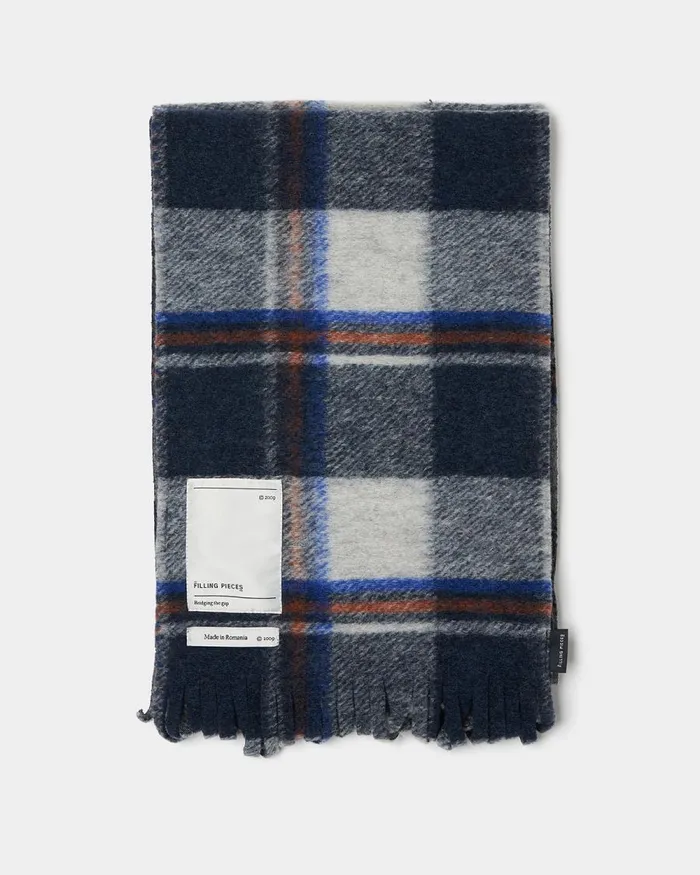 WomenMen Filling Pieces Scarves Wool Flannel Scarf Melange Blue