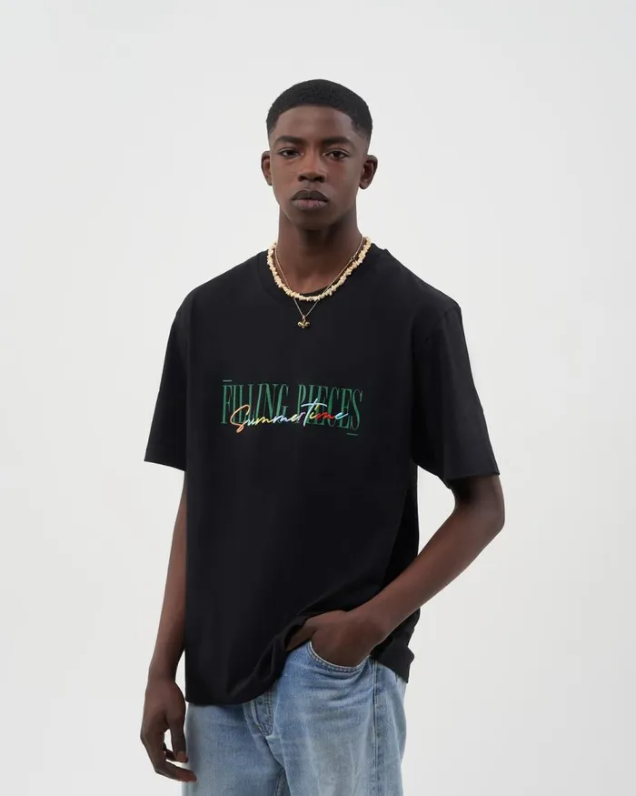 WomenMen Filling Pieces TShirts and Shirts Tee Summertime Black