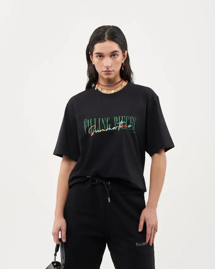 WomenMen Filling Pieces TShirts and Shirts Tee Summertime Black