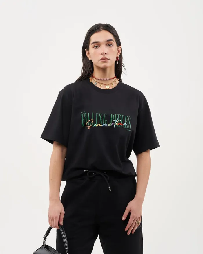 WomenMen Filling Pieces TShirts and Shirts Tee Summertime Black