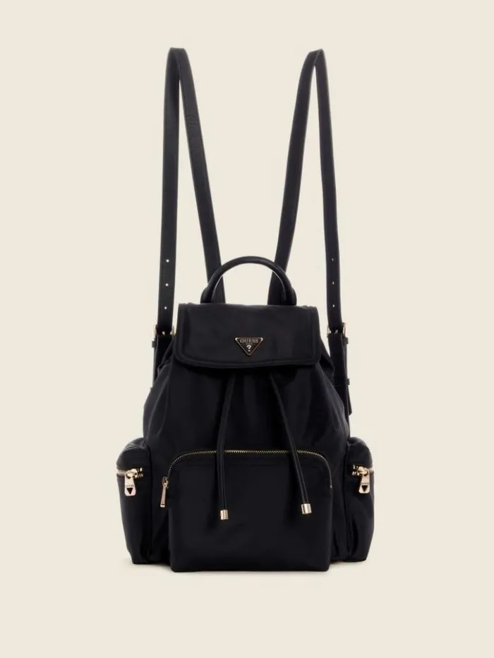 WomenMen GUESS Handbags Eco Gemma Backpack Black Floral Print