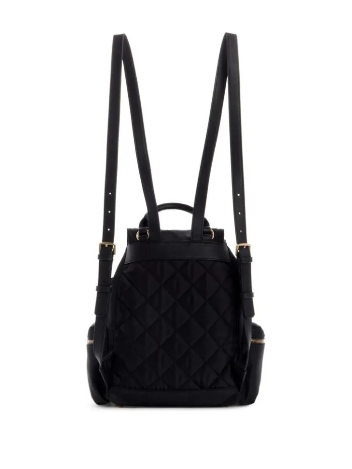 WomenMen GUESS Handbags Eco Gemma Backpack Black Floral Print