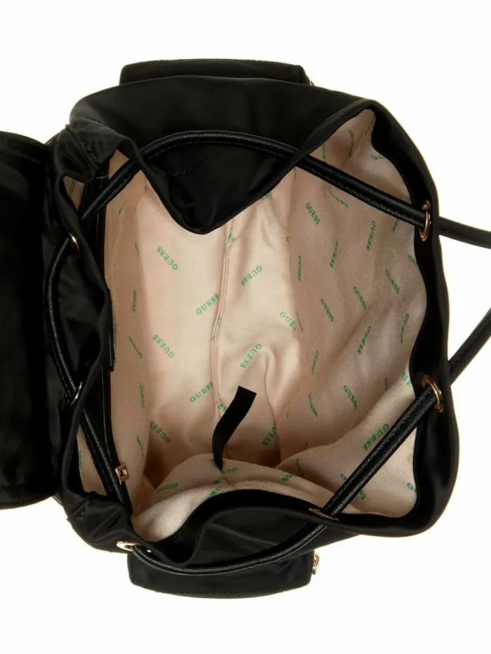 WomenMen GUESS Handbags Eco Gemma Backpack Black Floral Print