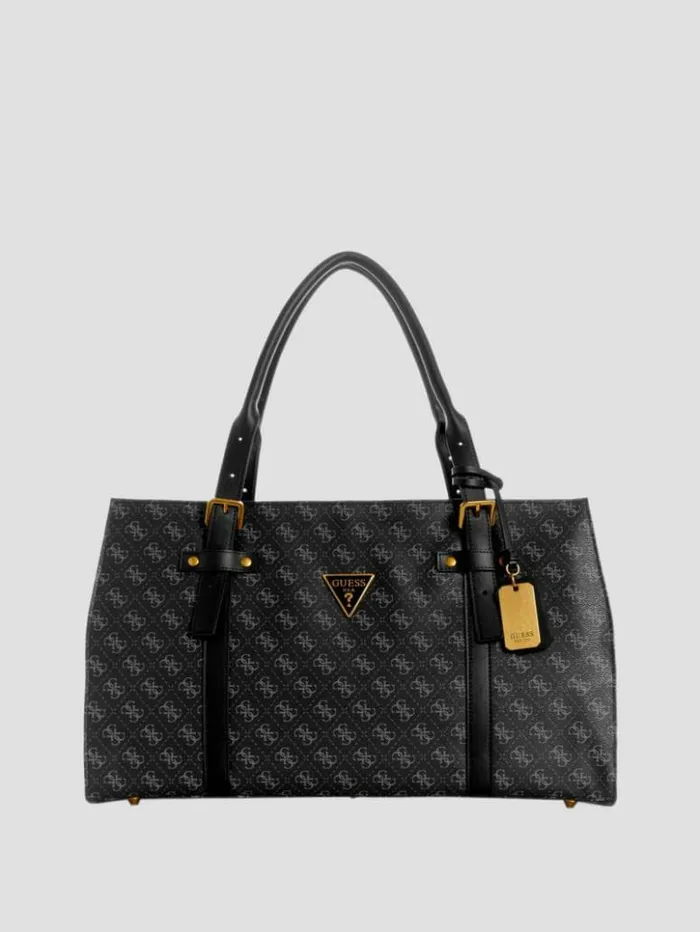 WomenMen GUESS Handbags Jesco Weekender Duffle Bag Coal Multi