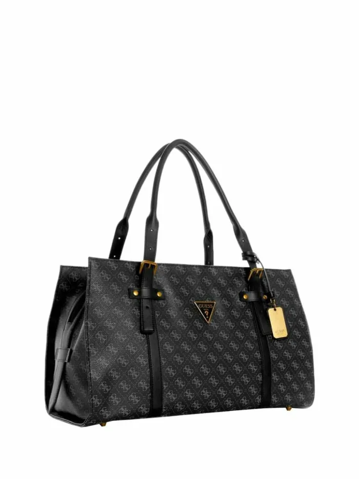 WomenMen GUESS Handbags Jesco Weekender Duffle Bag Coal Multi