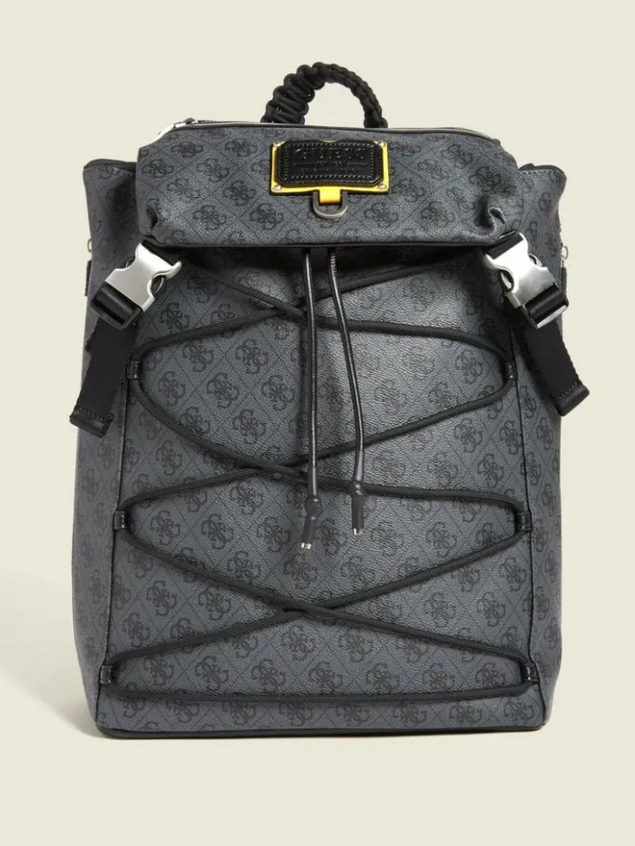 WomenMen GUESS Handbags Salameda Backpack Black Floral Print