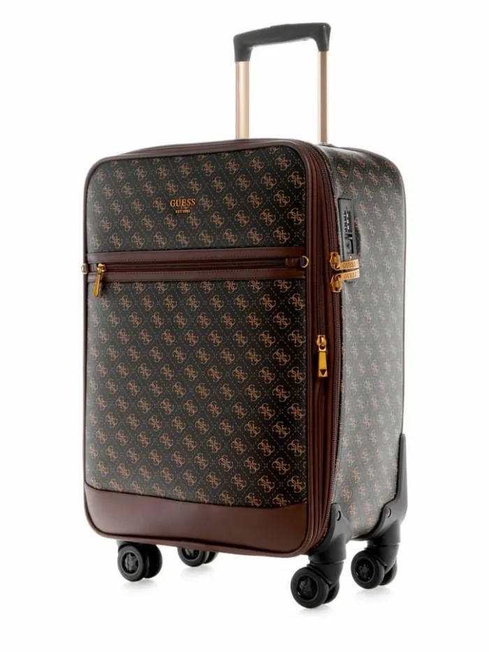 WomenMen GUESS Luggage and Travel Bags Keith 20034 8Wheel Suitcase Brown