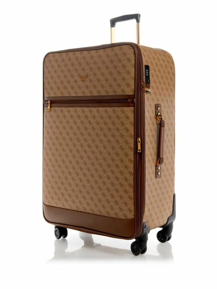 WomenMen GUESS Luggage and Travel Bags Keith 28034 8Wheel Suitcase Latte
