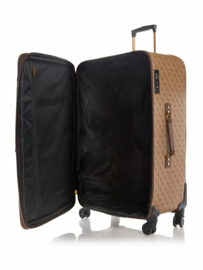WomenMen GUESS Luggage and Travel Bags Keith 28034 8Wheel Suitcase Latte