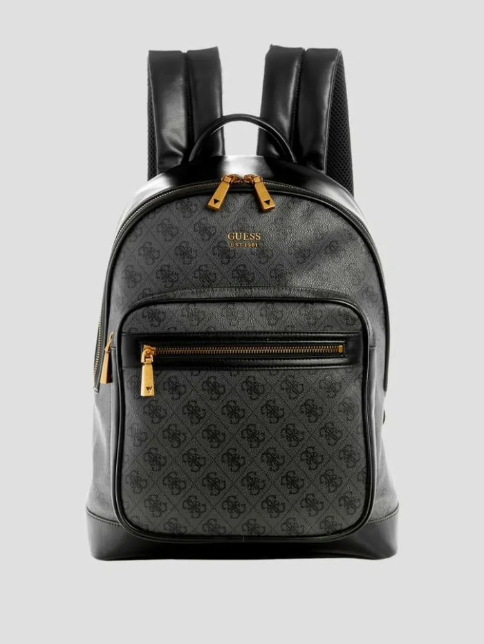 WomenMen GUESS Luggage and Travel Bags Keith Logo Backpack Coal Multi