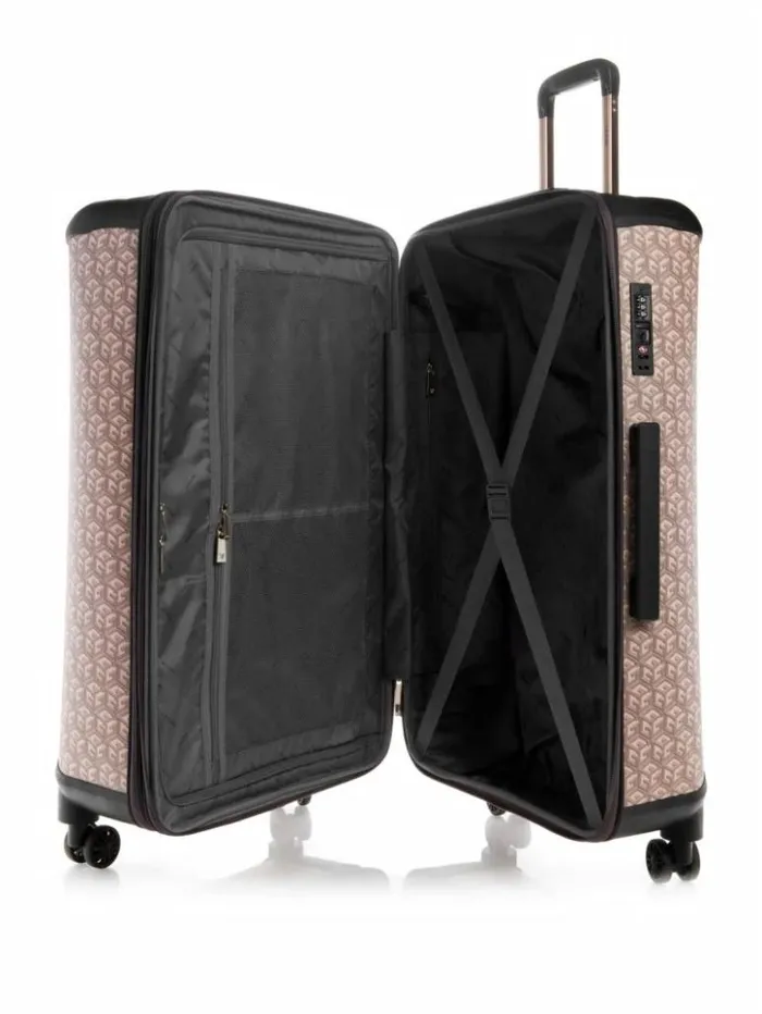 WomenMen GUESS Luggage and Travel Bags Wilder G Cube 28034 8Wheel Suitcase Espresso Logo WomenMen GUESS Luggage and Travel Bags Wilder G Cube 28034 8Wheel Suitcase Espresso Logo