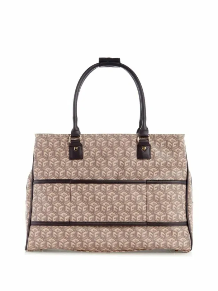 WomenMen GUESS Luggage and Travel Bags Wilder G Cube Shopper Tote Espresso Logo WomenMen GUESS Luggage and Travel Bags Wilder G Cube Shopper Tote Espresso Logo
