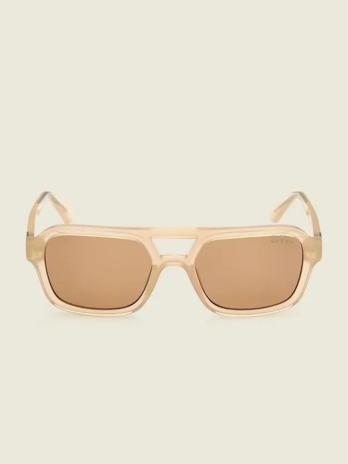 WomenMen GUESS Sunglasses GUESS Originals Aviator Sunglasses Shiny Beige Brown WomenMen GUESS Sunglasses GUESS Originals Aviator Sunglasses Shiny Beige Brown
