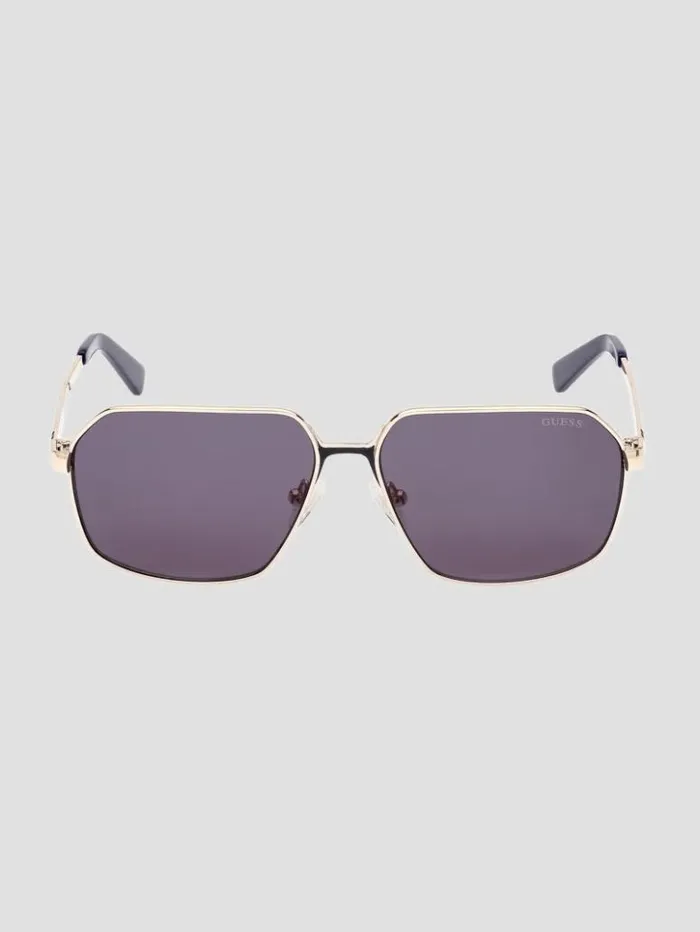 WomenMen GUESS Sunglasses Otto Navigator Metal Sunglasses 32v Gold
