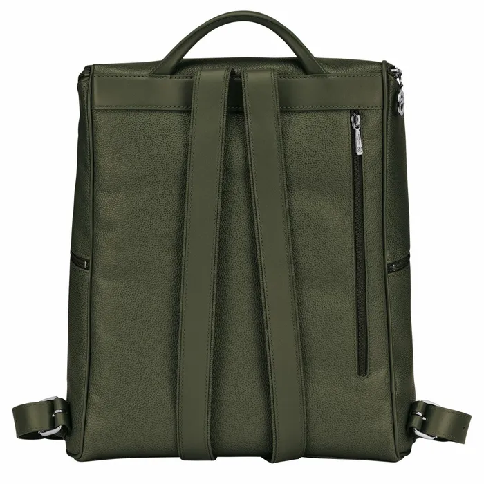 WomenMen Le Foulonn Backpack Khaki Longchamp Backpacks