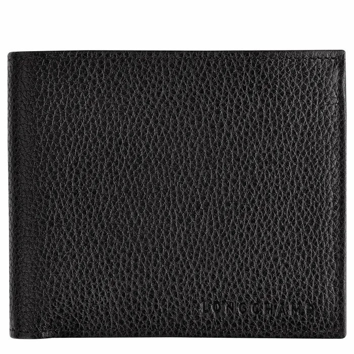 WomenMen Le Foulonn Wallet Black Longchamp Leather Wallets