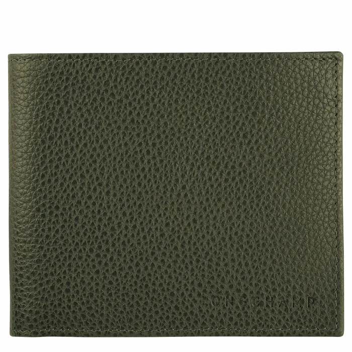WomenMen Le Foulonn Wallet Khaki Longchamp Leather Wallets