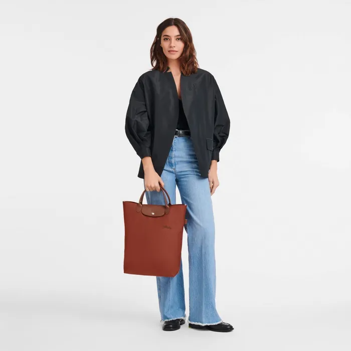 WomenMen Le Pliage Green M Tote Bag Chestnut Longchamp Handbags
