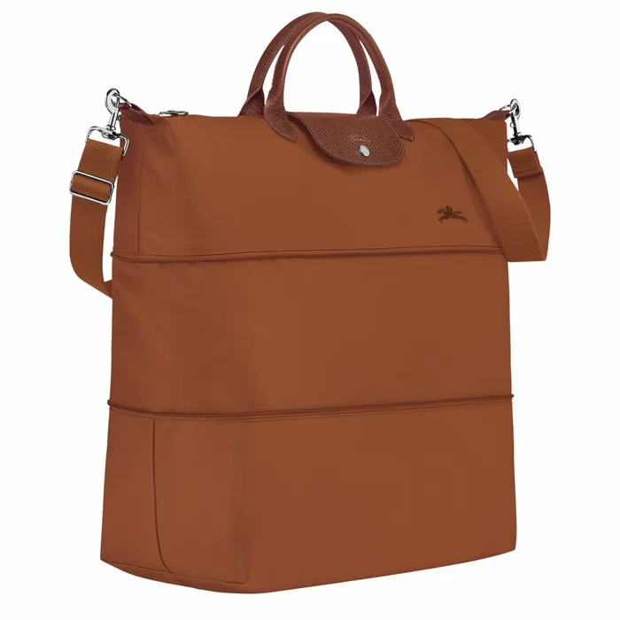 WomenMen Le Pliage Green Travel Bag Expandable Cognac Longchamp Travel Bags