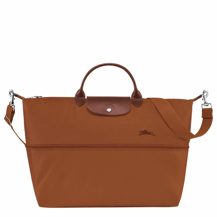 WomenMen Le Pliage Green Travel Bag Expandable Cognac Longchamp Travel Bags