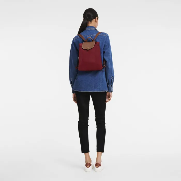 WomenMen Le Pliage Original M Backpack Red Longchamp Backpacks