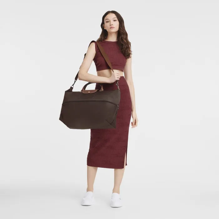 WomenMen Le Pliage Original Travel Bag Expandable Ebony Longchamp Travel Bags