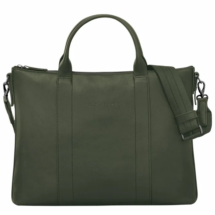 WomenMen Longchamp 3D Briefcase Khaki Longchamp Briefcase