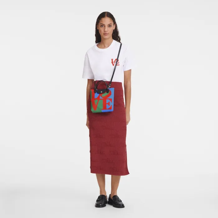 WomenMen Longchamp X Robert Indiana XS Crossbody Bag Red Longchamp Handbags