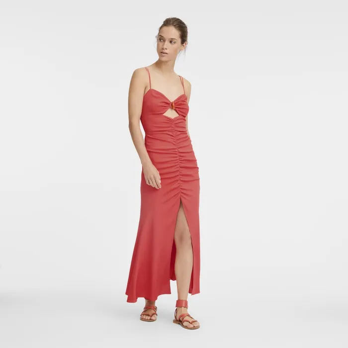 Women Midi Dress Strawberry Longchamp Dresses and Skirts