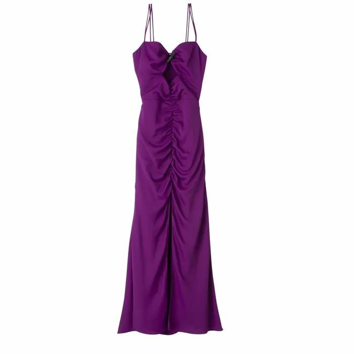 Women Midi Dress Violet Longchamp Dresses and Skirts