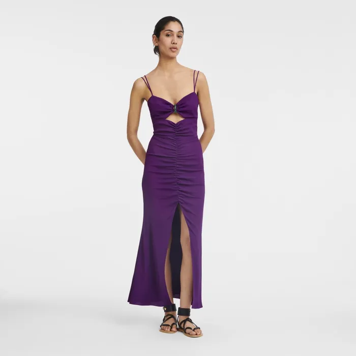 Women Midi Dress Violet Longchamp Dresses and Skirts