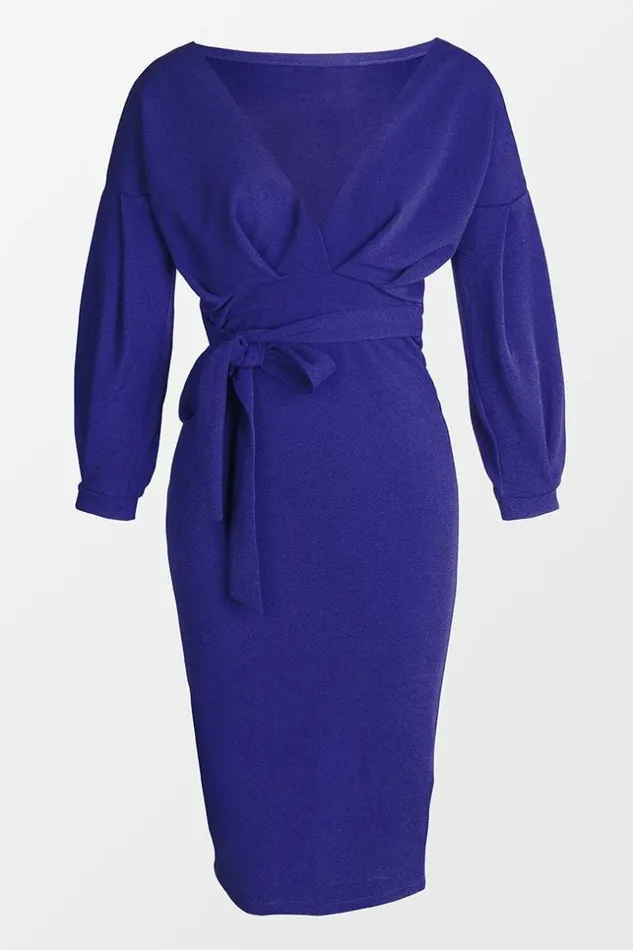 Women Midi Dresses Cupshe Chyna Blue 34 Sleeve Tie Waist Tea Length Dress Blue Women Midi Dresses Cupshe Chyna Blue 34 Sleeve Tie Waist Tea Length Dress Blue