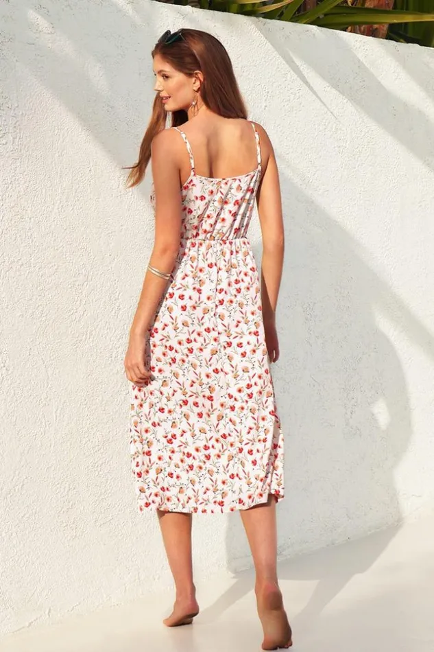 Women Midi Dresses Cupshe Lia Floral Drawstring Dress Multicolor