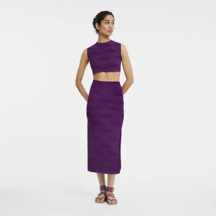 Women Midi Skirt Violet Longchamp Dresses and Skirts