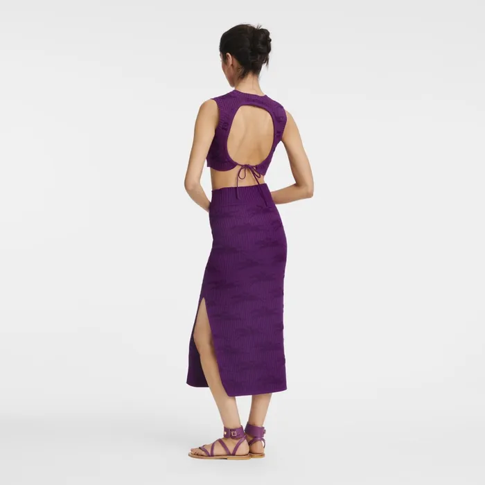 Women Midi Skirt Violet Longchamp Dresses and Skirts
