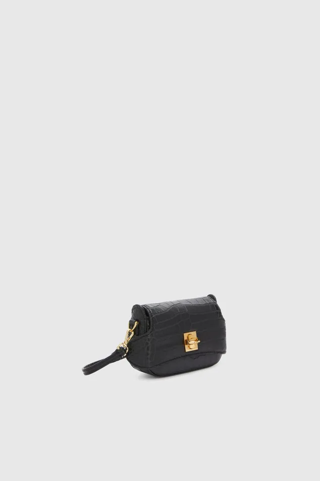 Women Mini Bags Ermanno Scervino Designer Mini Mini Audrey In Crocodile Print 8211 Ermanno Scervino Black