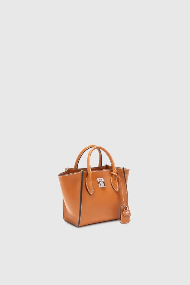 Women Mini Bags Ermanno Scervino Leather Mini Maggie Bag In Brown 8211 Ermanno Scervino Brown