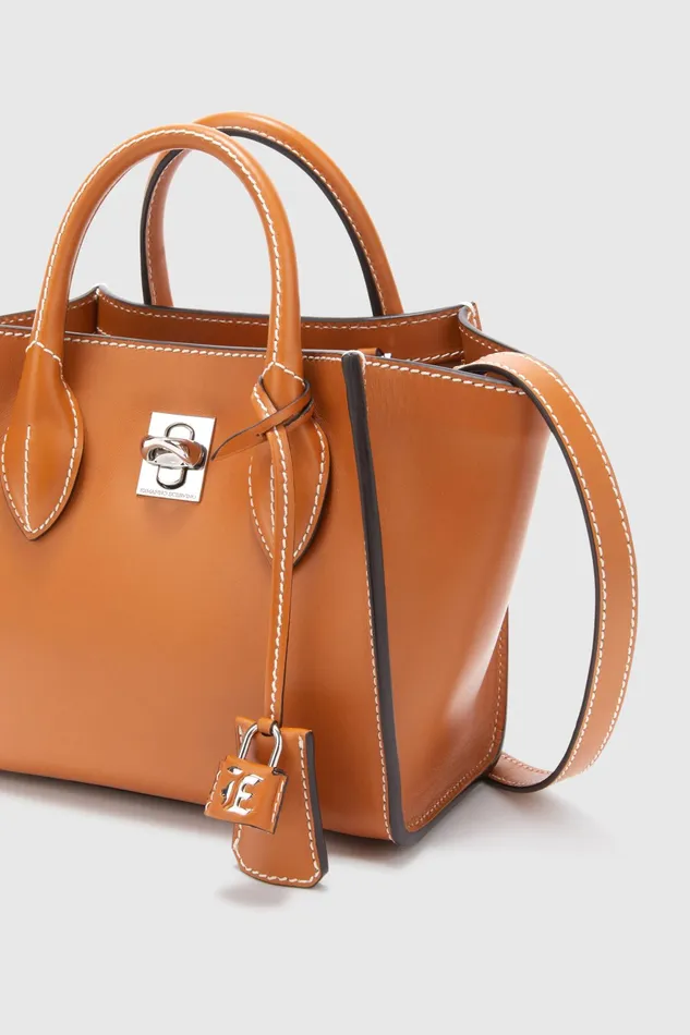 Women Mini Bags Ermanno Scervino Leather Mini Maggie Bag In Brown 8211 Ermanno Scervino Brown
