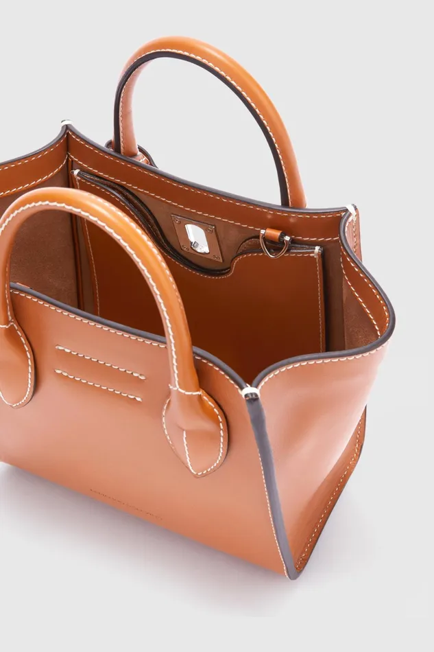Women Mini Bags Ermanno Scervino Leather Mini Maggie Bag In Brown 8211 Ermanno Scervino Brown