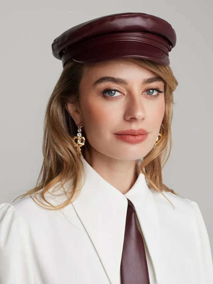 Women Mirabel Faux Leather Hat Nana Jacqueline Hats