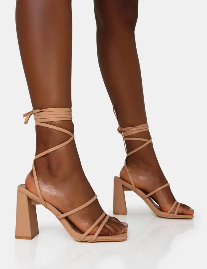 Women Natty Wide Fit Nude Pu Lace Up Square Toe Mid Block Heels Neutral Public Desire Wide Fit Heels Women Natty Wide Fit Nude Pu Lace Up Square Toe Mid Block Heels Neutral Public Desire Wide Fit Heels