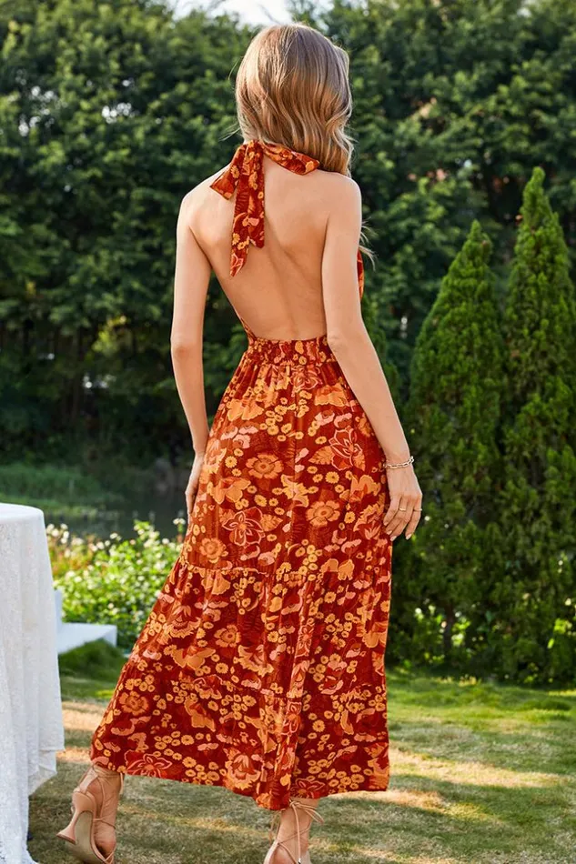 Women New In Dresses Cupshe Allegra Backless Tie Elastic Waist AShape Dress Multicolor