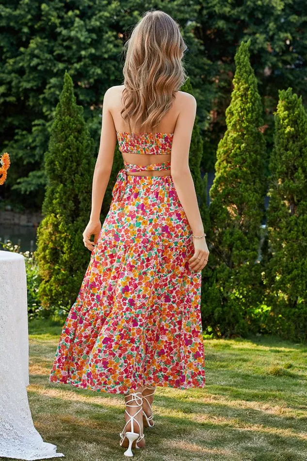 Women New In Dresses Cupshe Allegra Tie Waist Pleated AShape Dress Multicolor