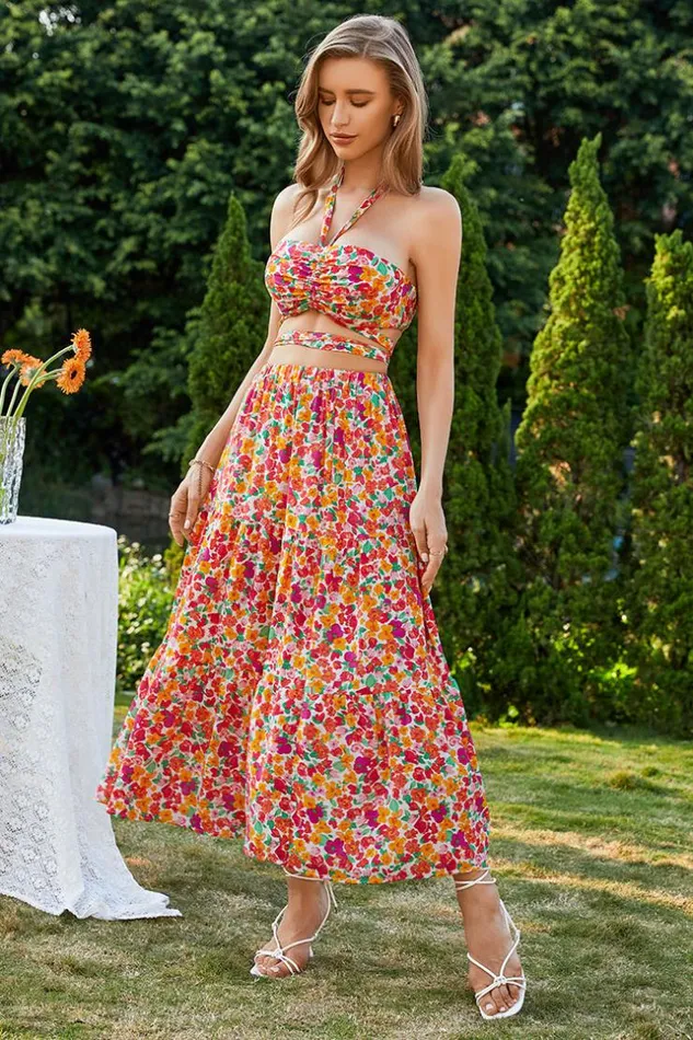 Women New In Dresses Cupshe Allegra Tie Waist Pleated AShape Dress Multicolor